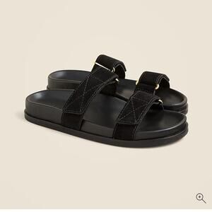 J.Crew New Colbie wide-strap sandals in suede and leather